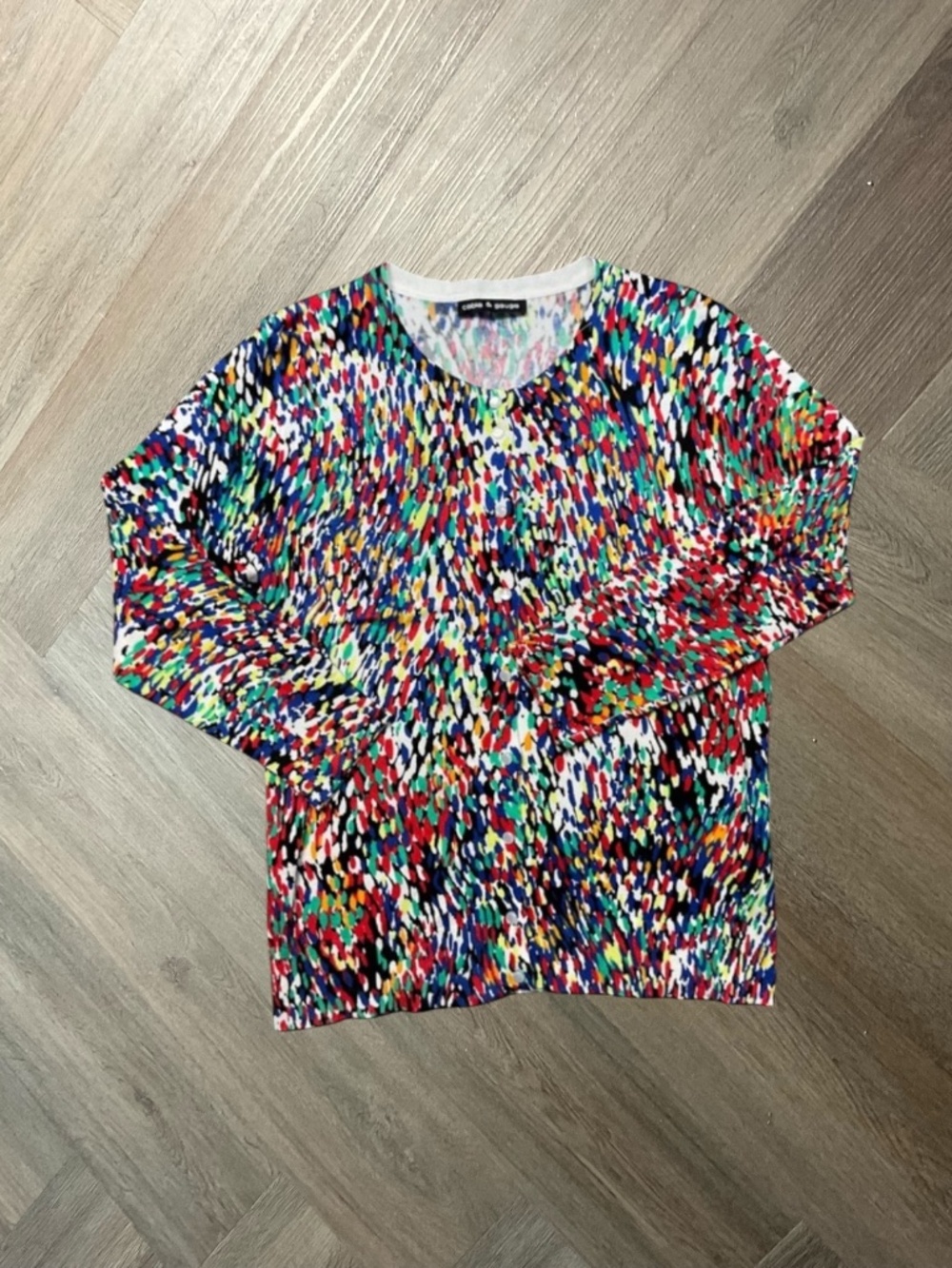 Cable & Gauge Artsy Boho Cardigan Womens Medium Multicolor Cottagecore Classic